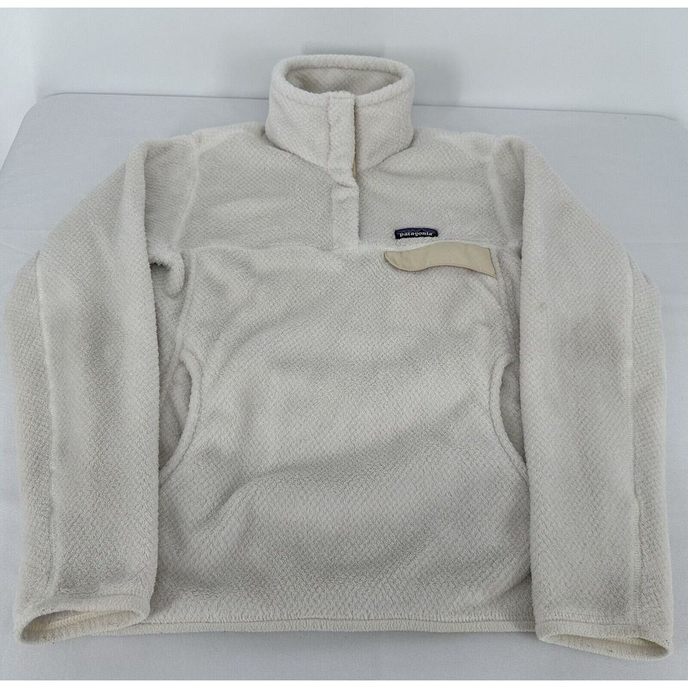 Patagonia Women's‎ Re-Tool Snap-T Fleece Jacket Size Small White Polartec 25442